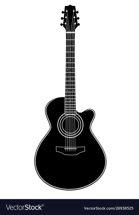 Acoustic Guitar Silhouette Royalty Free Vector Image