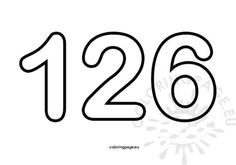 Free Number 126 Template Coloring Page