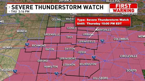 Severe Thunderstorm Watch Issued For Parts Of The Miami Valley Wrgt
