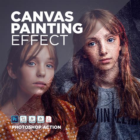 Free Photoshop Action Canvas Painting Effect Behance Behance