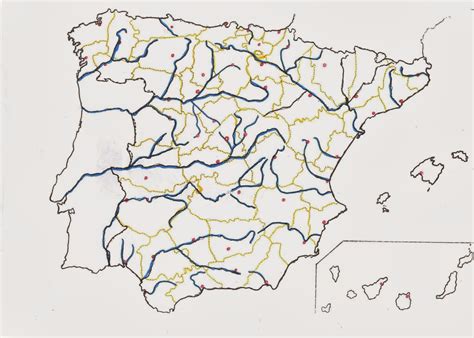 Mapa Mudo Rios Y Afluentes De España Para Imprimir