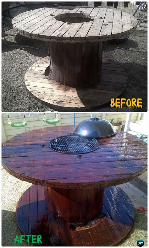 Diy Recycled Wood Cable Spool Furniture Ideas Projects And Instructions