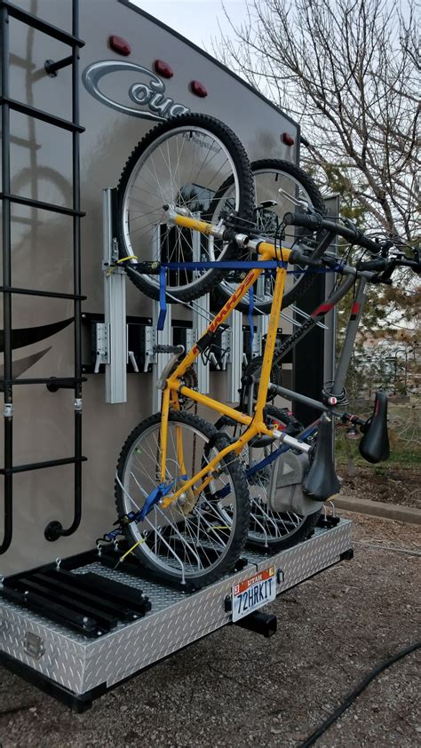 Travel Trailer Bike Rack With Convenient Storage