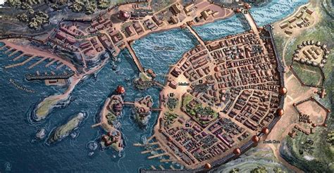 The City Of Sails Luskan Fantasy City Fantasy City Map Town Map