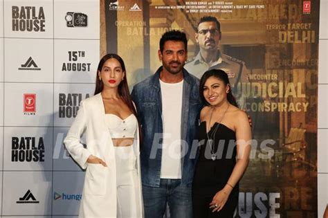 John Abraham And Nora Fatehi Were Snapped At The Trailer Launch Of