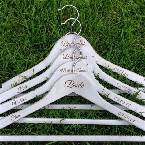 Personalised White Coat Hangers Wedding Hangers Personalized Wedding
