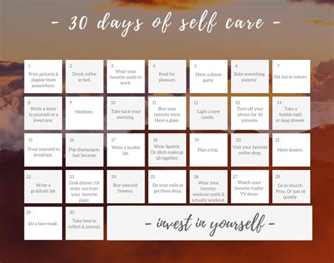 Self Care Calendar