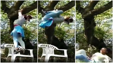 viral video of girl climbing a tree jugaad video funny ...