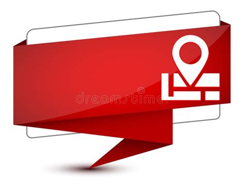 Address Icon Isolated On Elegant Red Tag Sign Illustration Stock
