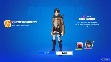 How To Unlock Eren Jaeger Skin In Fortnite Complete Eren Jaeger Quests