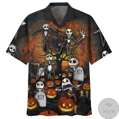 Free Jack Skellington Halloween Hawaiian Shirt Myteashirts