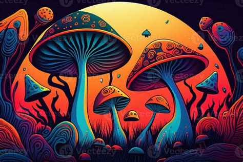 Mushrooms Psychedelic Generative Ai 24032008 Stock Photo At Vecteezy