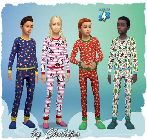 Pajamas For Kids By Chalipo At All 4 Sims Sims 4 Updates
