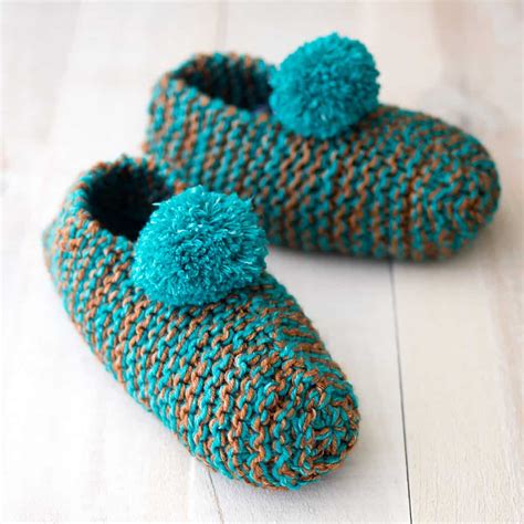 Easy Slippers Knitting Pattern Gina Michele