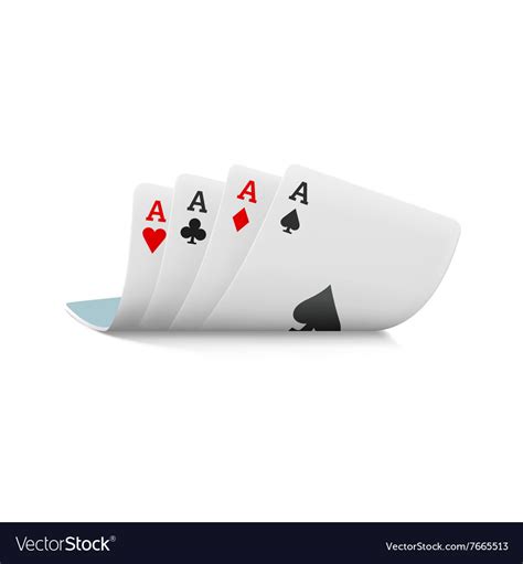 Four Aces Playing Cards Icon Realistic Style Vector Image