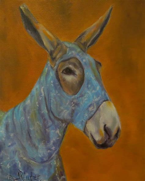 Mo Vision An Original Oil Painting Of A Show Donkey At The Houston