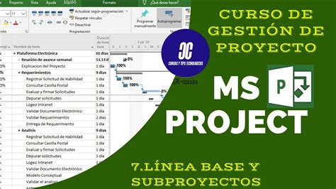 Curso De Gestión De Proyecto Con Ms Project Capítulo78 Línea Base Y