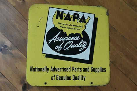 Vintage Napa Auto Parts 1950s Dual Sided Metal Sign Authentic Garage