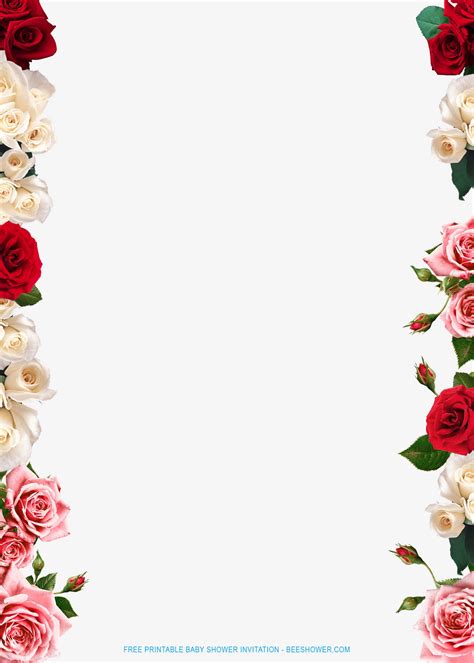 Free Free Printable Floral Border Wedding Invitation Templates