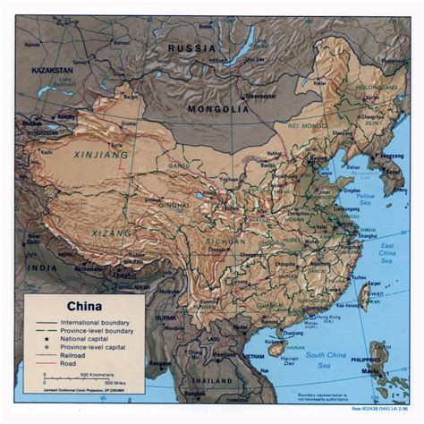 Large Detailed Political And Administrative Map Of China With Relief