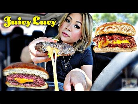 Juicy Lucy Cheeseburger With Cheese Inside Keto Mukbang Youtube