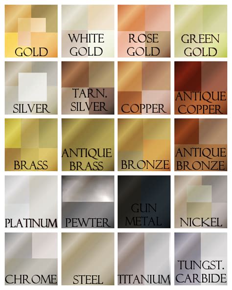 Metal Color References Silver Color Palette Silver Color Scheme