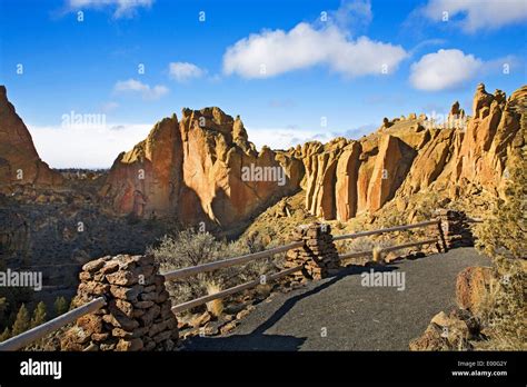 The Rim Trail at Smith Rock State Park on the Crooked River in Central