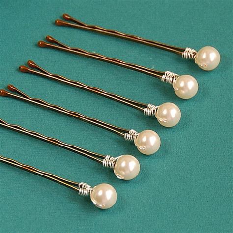 Pearl Bobby Pins Ivory Pearl Hair Pins 8 Mm Swarovski Crystal Pearls