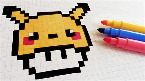 Just choose an image, like a cute reindeer, a unicorn, a mountain or even the great van gogh, and start coloring them however you want. Handmade Pixel Art - How To Draw Pikachu Mushroom # ...