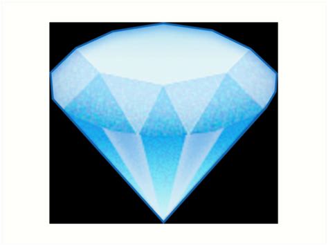 Diamond Emoji Large Art Print By Wearz Redbubble