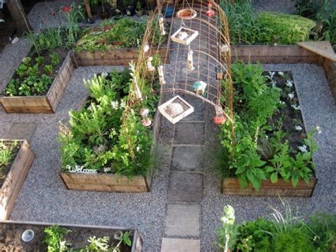 Potager Kitchen Garden Raised Beds Gravel Paths And An Arched