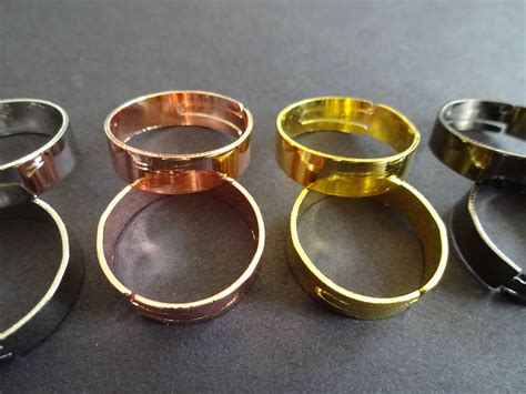 10 Pack Ring Components Adjustable Rings 4 Color Choices Iron Ring