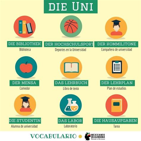 Vocabulario En Alemán La Universidad Aprendizaje Idioma Alemán