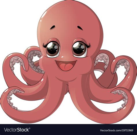 Cute Octopus Cartoon Royalty Free Vector Image
