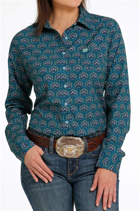 cinch jeans women s arenaflex button down western shirt teal