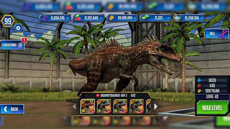 Giganotosaurus Gen 2 Unlocked Max Level 40 Jurassic World The Game