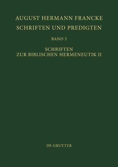 Band 5 Schriften Zur Biblischen Hermeneutik Ii