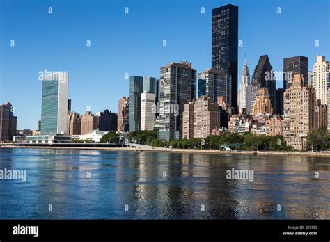 Midtown Manhattan Skyline And The East River New York City Usa Stock