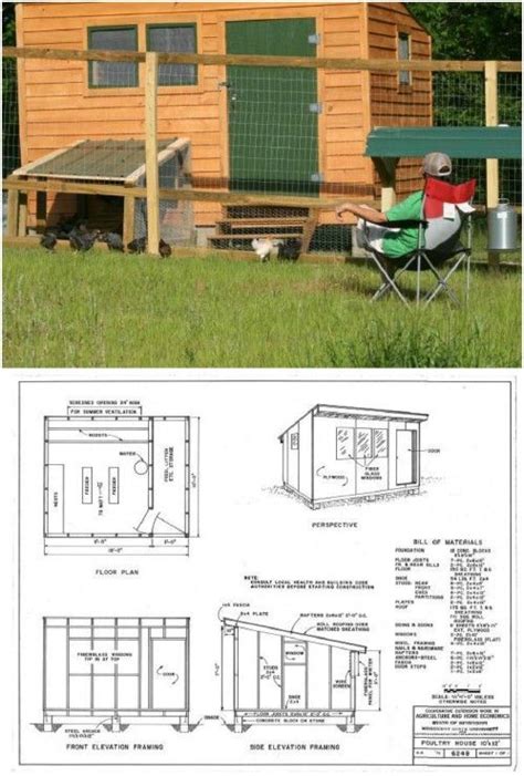 The Plans For A Small Chicken Coop Are Shown In This Image And On The