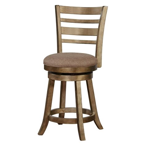 Linon Southern Wood Swivel Counter Stool Brown 24 Inch Seat Height