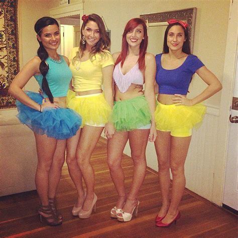 Halloween Girl Group Costume Idea Sexy Tutu Disney Princesses Costume Halloween Disney