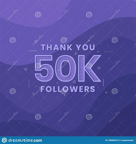 Thank You 50k Followers Greeting Card Template For Social Networks