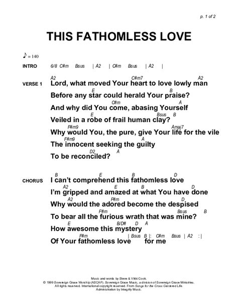 This Fathomless Love Chords Pdf Sovereign Grace Praisecharts Hot Sex