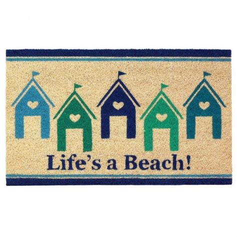 Beach Theme Welcome Mat Nautical Decor Oudoor Area Doormat Rug Blue