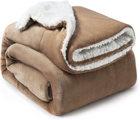 Bedsure Sherpa Throw Blanket Camel Twindouble Size 150 X 200cm