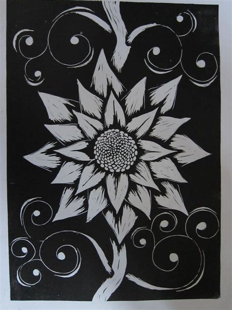 Black And White Printmaking Blackandwhitetestlinoprint