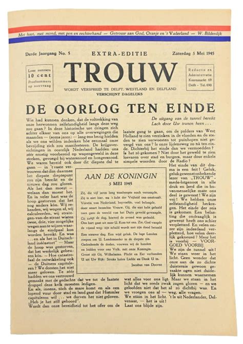 Worldwarcollectibles Dutch Newspaper Extra Edition Liberation Day 5