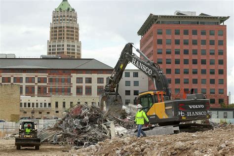 Workers Tearing Down Old Bexar County Jail In Downtown San Antonio To