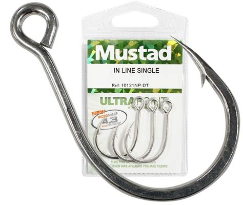 1 Packet Of Mustad 10121npdt Kaiju In Line Single Fishing Hooks 7x
