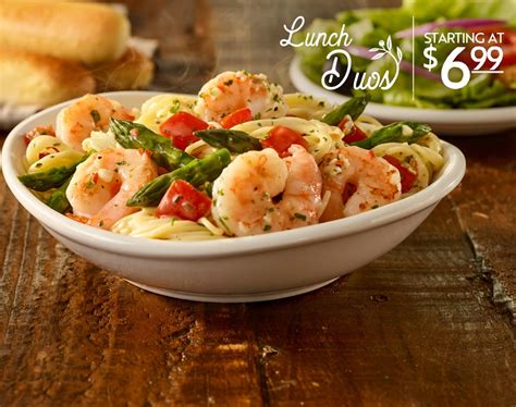 They serve anything from appetizers to pasta bowls, grilled seafood, desserts and. Lunch Combos at Olive Garden Italian Restaurants
